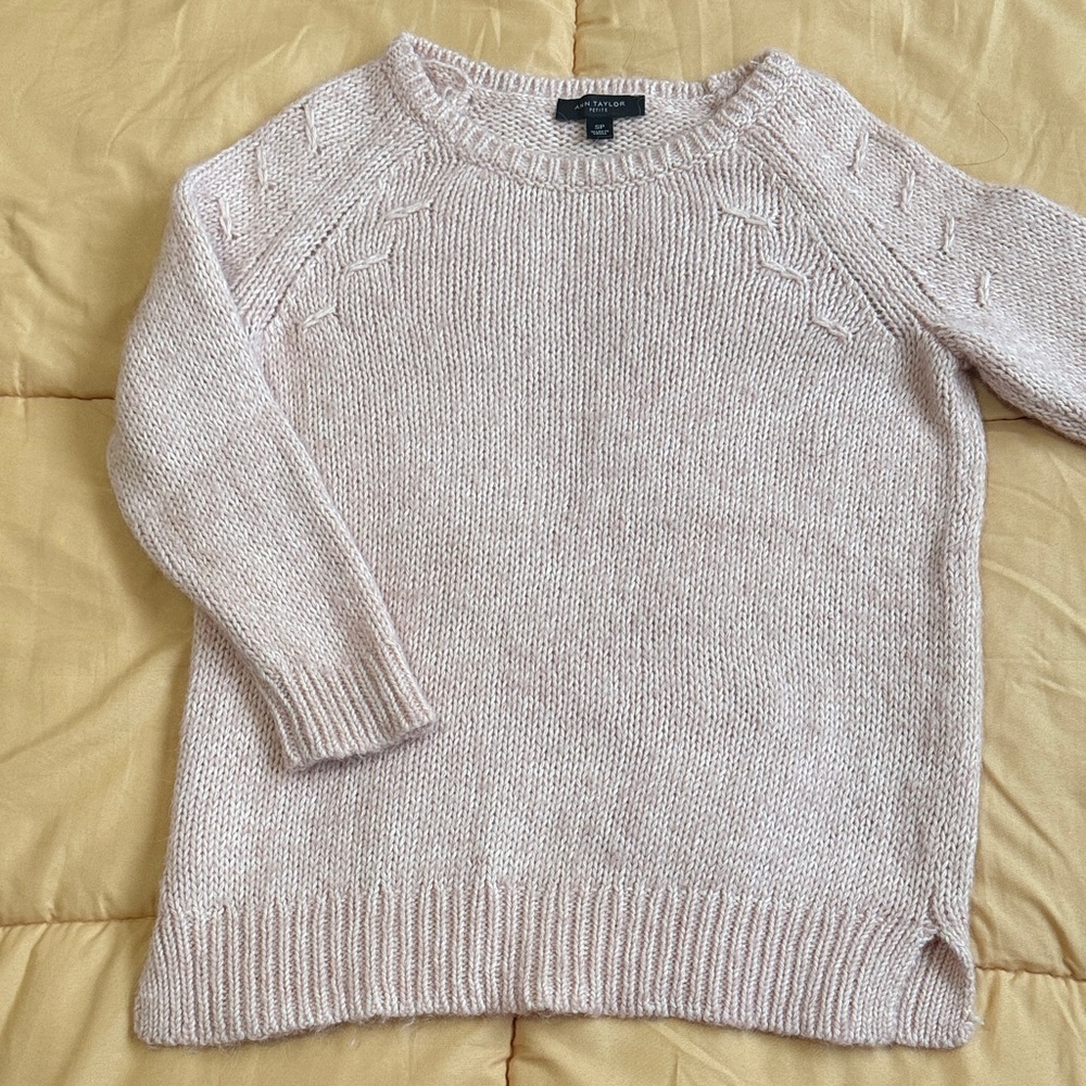 Women's Ann Taylor Cotton Wool & Alpaca blend Pink Sweater